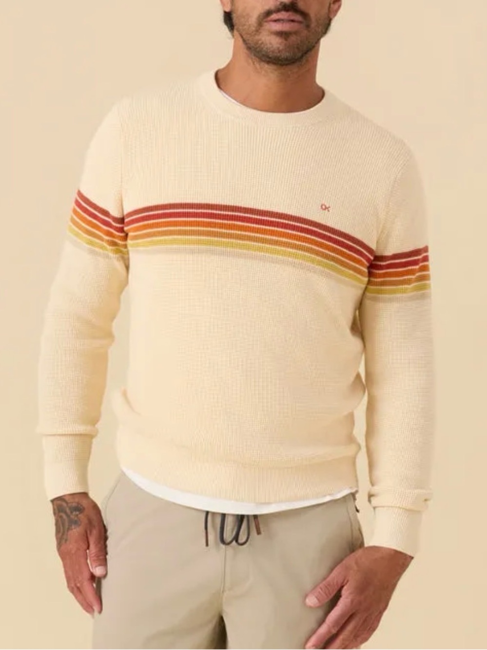 NWT Outerknown Nostalgic Sweater with Sunset Stripe